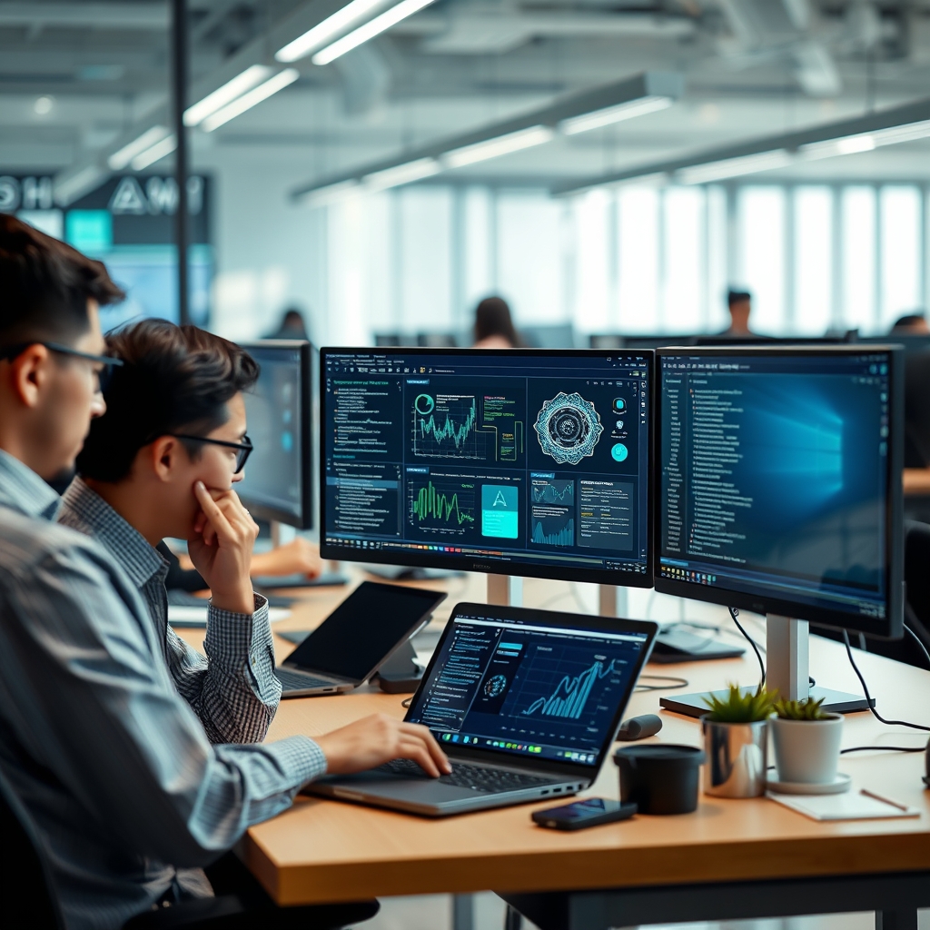 全球人工智能监管格局演进：企业合规与战略机遇解读；算法审计流程 示意图，数据流与节点，科技感，展示审查过程