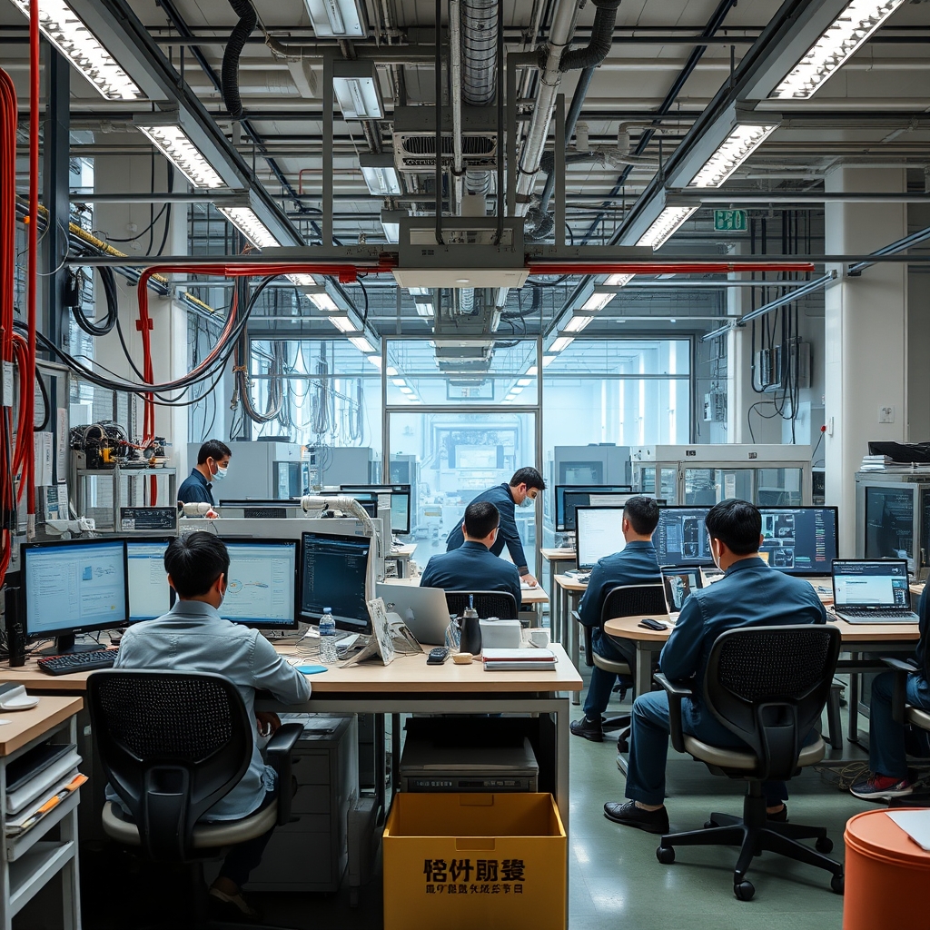 全球供应链重构:地缘经济分化下的新格局;semiconductor factory chip fabrication plant interior