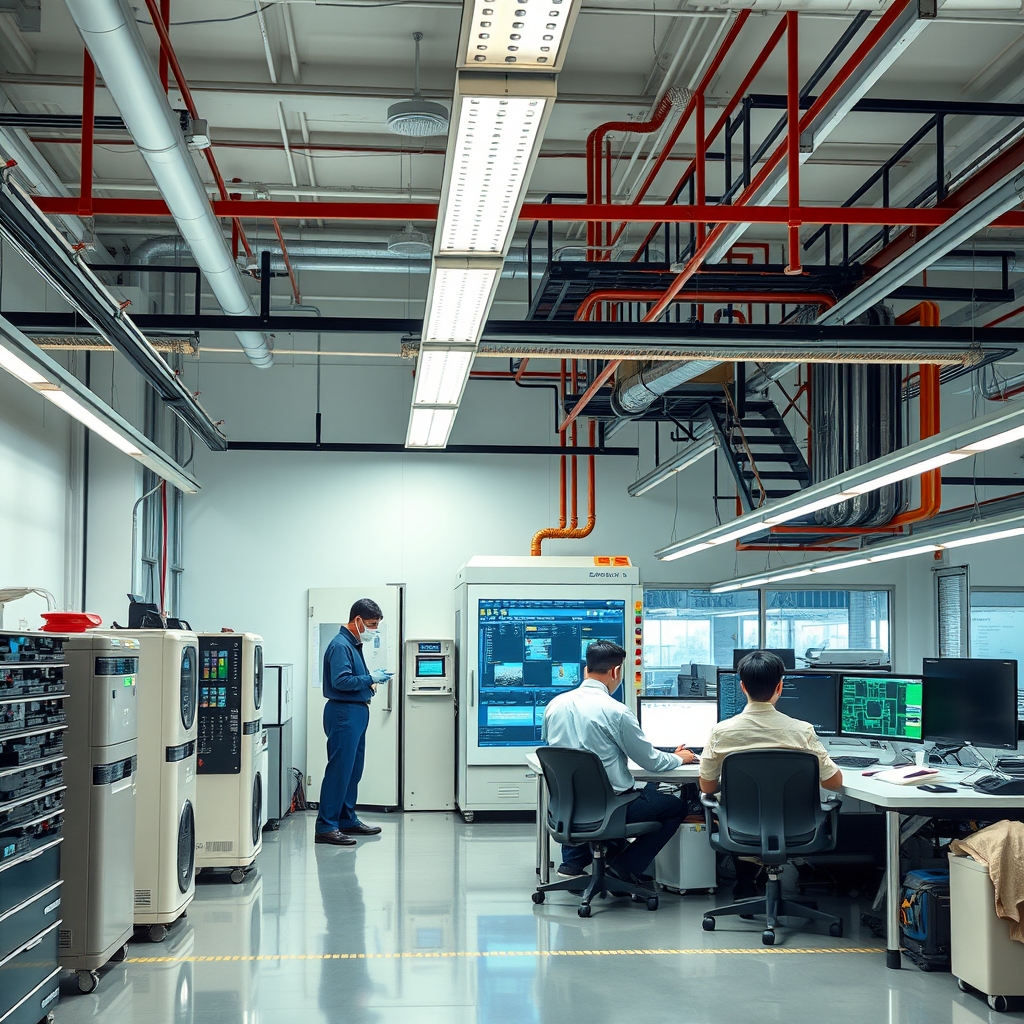 Tokyo Electron semiconductor processing equipment in factory clean environment industrial interior