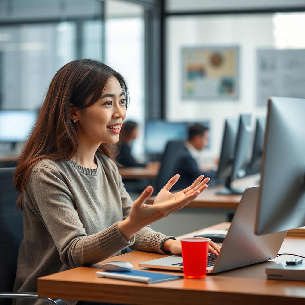 woman using expressive hand gestures while explaining feelings