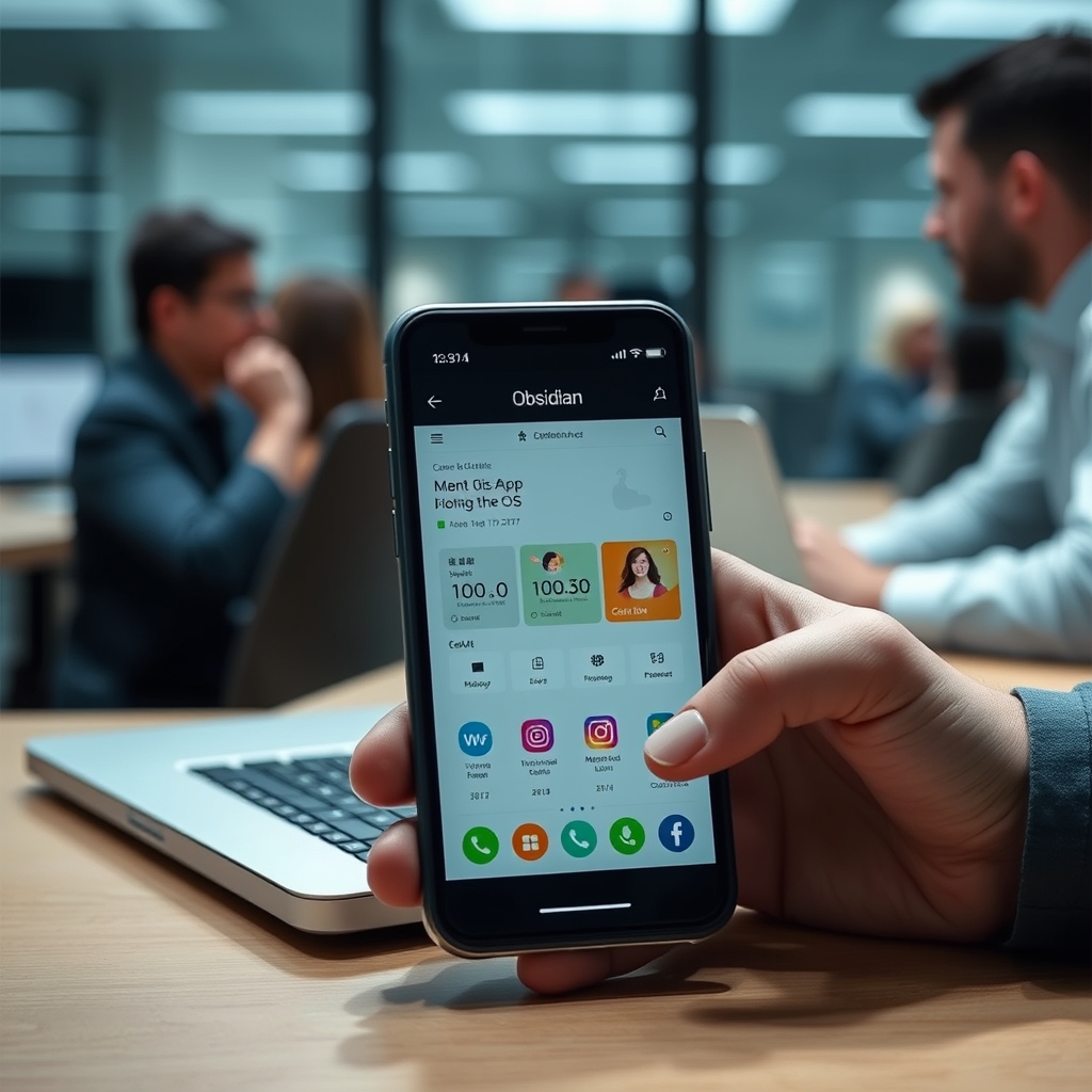 Smartphone displaying Obsidian mobile app interface