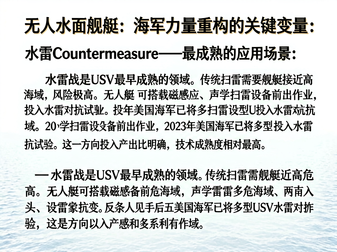 无人水面舰艇：海军力量重构的关键变量