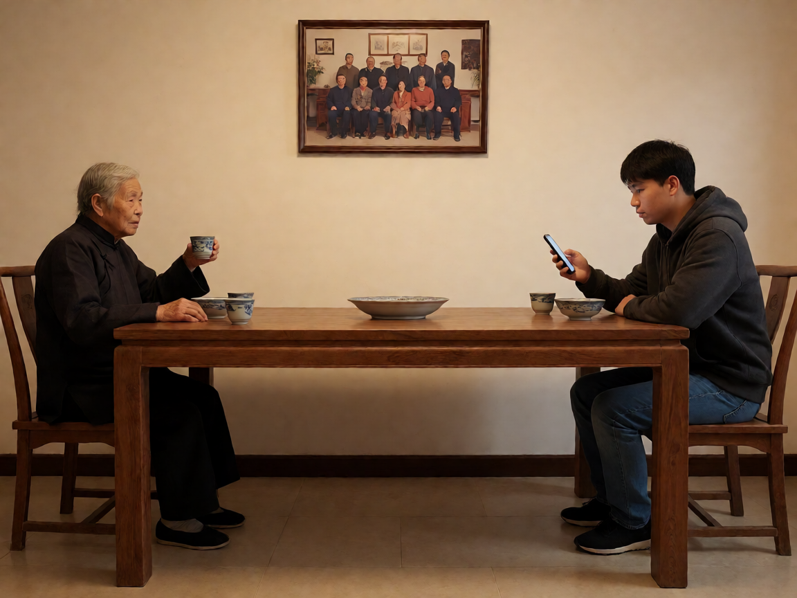 家庭聚会里的"透明人":为什么你在亲戚群里总是被忽视;小节:结构性因素;画面依据:地理距离造成的生活经验断层家庭权力结构中的辈分等级传统家族叙事对个体变化的包容度有限