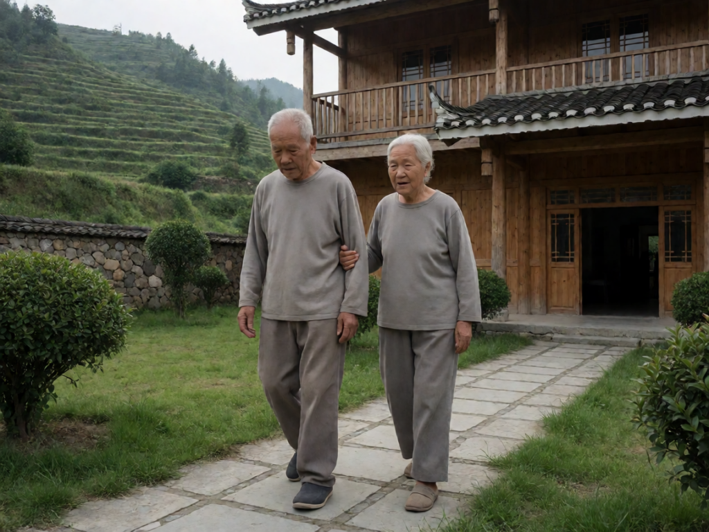 贵州乡镇养老服务中心扩容：农村老人照护如何破局？ 贵州农村乡镇区域养老服务中心建筑外观与老人活动场景